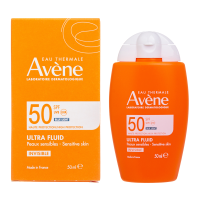 AVENE Солнцезащитный ультралёгкий невидимый флюид для лица SPF50+, 50мл
