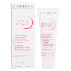BIODERMA Sensibio DS+ Крем увлажняющий и успокаивающий для предупреждения и уменьшения покраснений и шелушений на чувствительной кожи лица, 40 мл