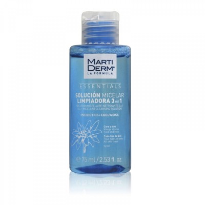 MartiDerm Мицеллярная вода 3 в 1 очищающая Essentials, 75мл