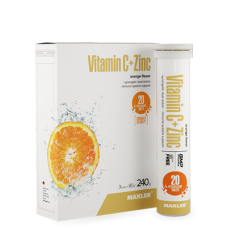 Maxler Витамин C + Цинк 4,0г, вкус апельсин шипучие таблетки БАД, 20шт
