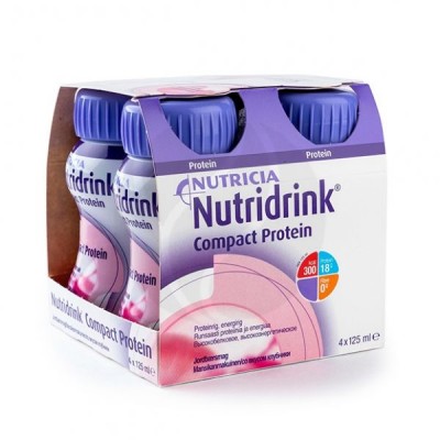 Nutricia Nutridrink Compact Protein (Нутридринк Компакт Протеин) со вкусом клубники, 4x125мл