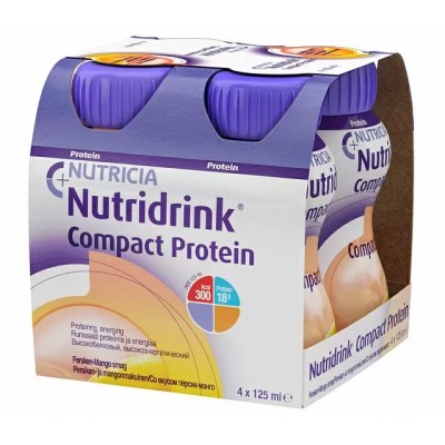 Nutricia Nutridrink Compact Protein (Нутридринк Компакт Протеин) со вкусом персик-манго, 4x125мл
